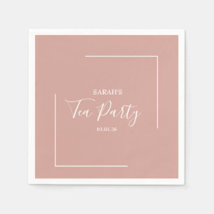 Elegant Blush Tea Party Birthday Napkin