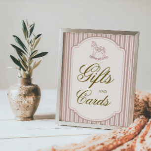 Elegant Blush Vintage Gifts and Cards Baby Shower  Poster