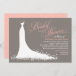 Elegant Blush Warm Grey Wedding Gown Bridal Show Invitation<br><div class="desc">Elegant bridal shower invitation for the stylish bride-to-be features an ornate calligraphy script font and flowing wedding gown.  Scroll flourish,  flower and butterfly details accent the ethereal dress.  White,  blush / coral pink,  and warm pewter grey design colours.</div>