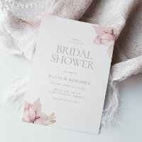 Elegant Blush Watercolor Floral Bridal Shower