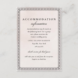 Elegant Blush Watercolor Lace Accommodation Enclosure Card