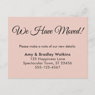 Elegant, Blush We Have Moved Change of Address Enclosure Card