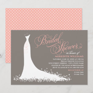 Elegant Blush Wedding Gown Bridal Shower Invitation