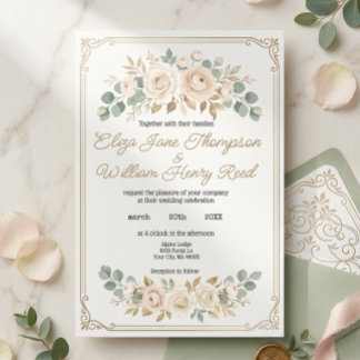 Elegant Blush Wedding Invitation