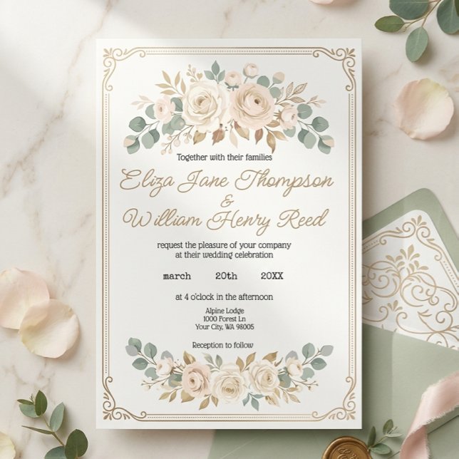 Elegant Blush Wedding Invitation (Creator Uploaded)