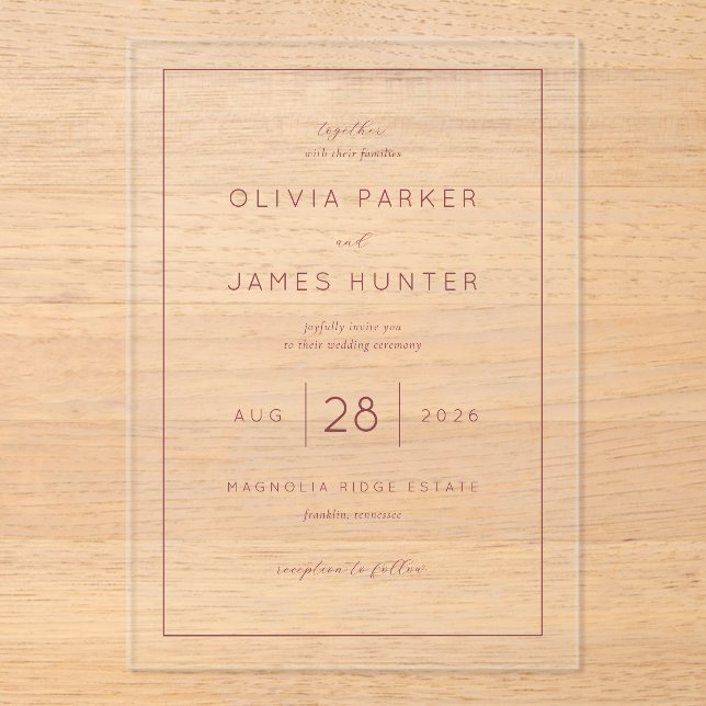 Elegant Blush Wedding Invitation (Front)