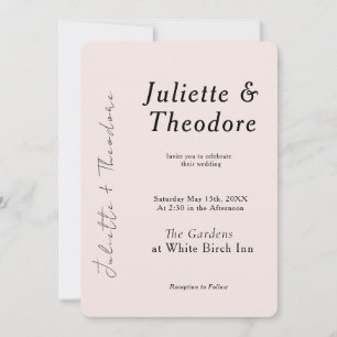 Elegant Blush Wedding Invitation