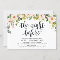 Elegant Blush Wedding Rehearsal Dinner Invites