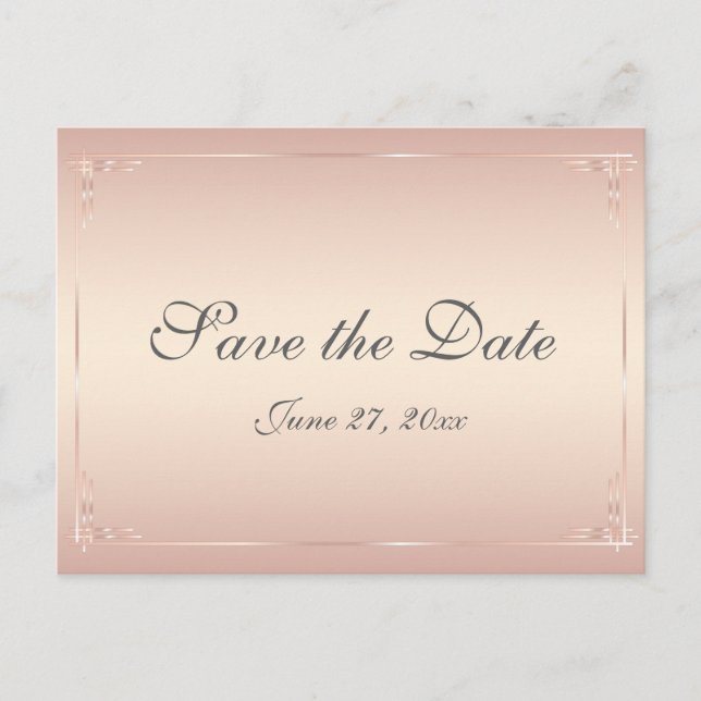 Elegant Blush Wedding Save The Dates Postcards (Front)