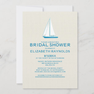 Elegant Boat Bridal Shower Invitations