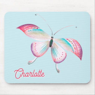 Elegant Bohemian Butterfly Personalised Mouse Pad