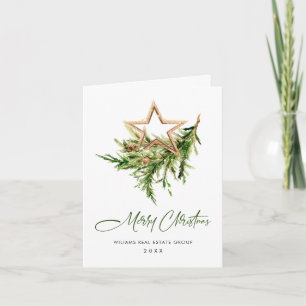 Elegant Bohemian Christmas Composition Corporate Holiday Card