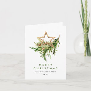 Elegant Bohemian Christmas Composition Corporate Holiday Card