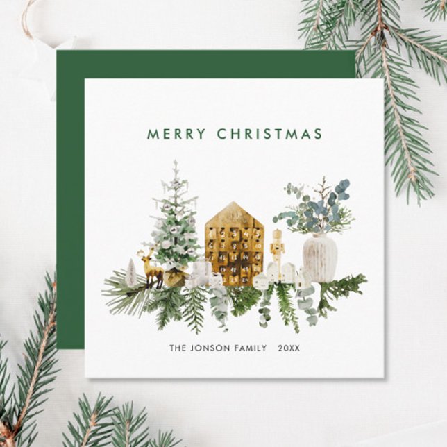 Elegant Bohemian Christmas Composition Greeting Holiday Card (Creator Uploaded)