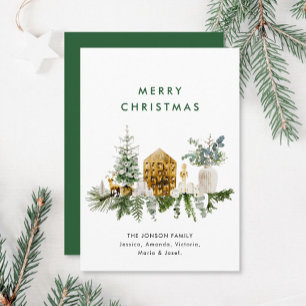 Elegant Bohemian Christmas Composition Greeting Holiday Card