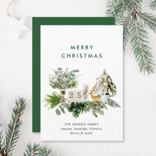 Elegant Bohemian Christmas Composition Greeting Holiday Card