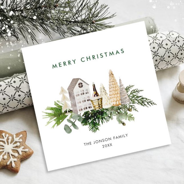 Elegant Bohemian Christmas Composition Greeting Holiday Card (Creator Uploaded)