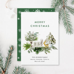 Elegant Bohemian Christmas Composition Greeting Holiday Card
