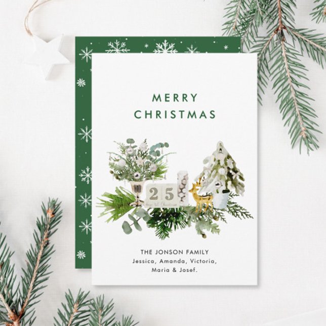 Elegant Bohemian Christmas Composition Greeting Holiday Card (Creator Uploaded)