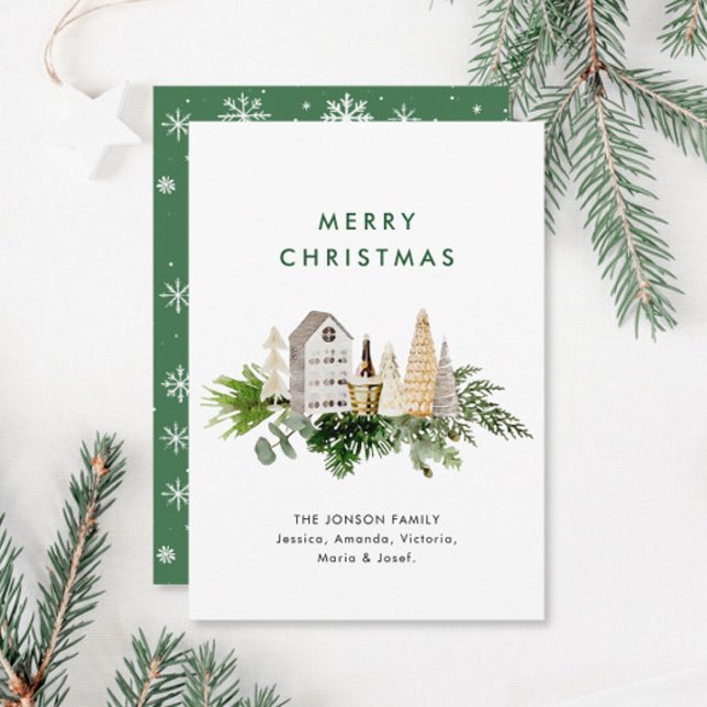 Elegant Bohemian Christmas Composition Greeting Holiday Card (Creator Uploaded)
