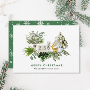 Elegant Bohemian Christmas Composition Greeting Holiday Card