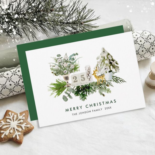 Elegant Bohemian Christmas Composition Greeting Holiday Card (Creator Uploaded)