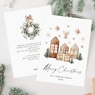 Elegant Bohemian Christmas Composition Greeting Holiday Card