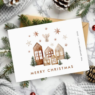 Elegant Bohemian Christmas Composition Greeting Holiday Card