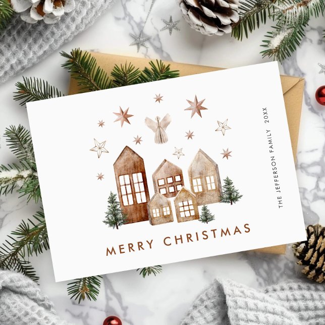 Elegant Bohemian Christmas Composition Greeting Holiday Card (Creator Uploaded)