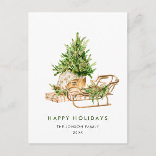 Elegant Bohemian Christmas Composition Holiday Postcard