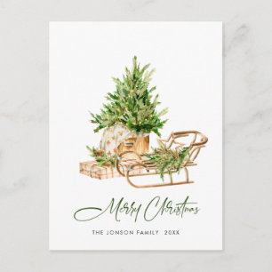 Elegant Bohemian Christmas Composition Holiday Postcard