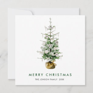 Elegant Bohemian Christmas Pine Tree Greeting Holiday Card
