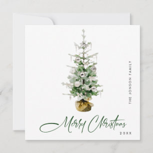 Elegant Bohemian Christmas Pine Tree Greeting Holiday Card