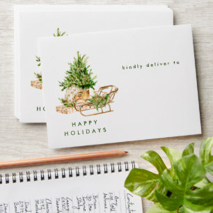 Elegant Bohemian Christmas Tree Composition Envelope