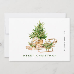 Elegant Bohemian Christmas Tree Composition Holiday Card