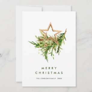 Elegant Bohemian Christmas Tree Composition Holiday Card
