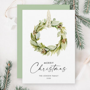 Elegant Bohemian Christmas Tree Composition Holiday Card