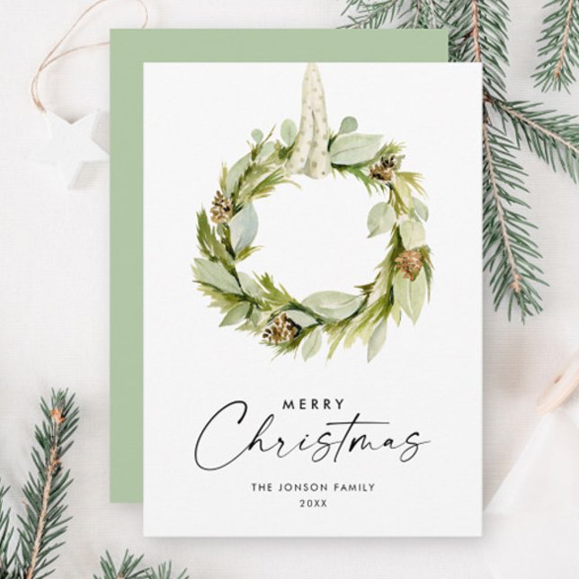 Elegant Bohemian Christmas Tree Composition Holiday Card (Creator Uploaded)