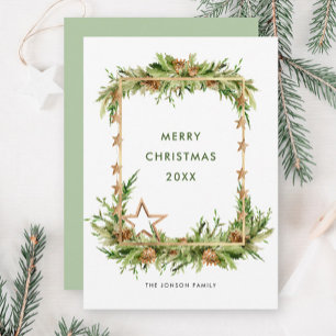 Elegant Bohemian Christmas Tree Composition Holiday Card