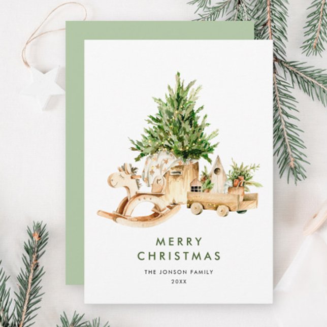 Elegant Bohemian Christmas Tree Composition Holiday Card (Creator Uploaded)
