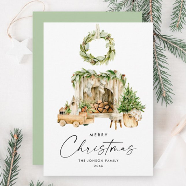 Elegant Bohemian Christmas Tree Composition Holiday Card (Creator Uploaded)