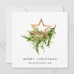 Elegant Bohemian Christmas Tree Composition Holiday Card