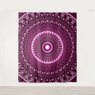 Elegant bohemian colourful abstract pink healing tapestry