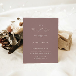 Elegant Bohemian Dusty Purple Rehearsal Dinner  Invitation