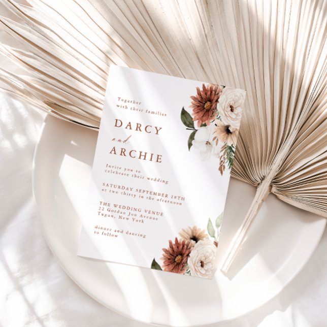 Elegant Bohemian Floral All Seasons Wedding Invitation (Creator Uploaded)