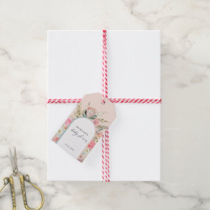 Elegant Bohemian Floral Baby Shower Monogram Gift Tags