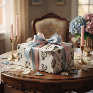 Elegant bohemian floral letter P Wrapping Paper