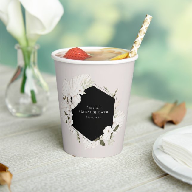 Elegant Bohemian Floral Paper Cups (Insitu)