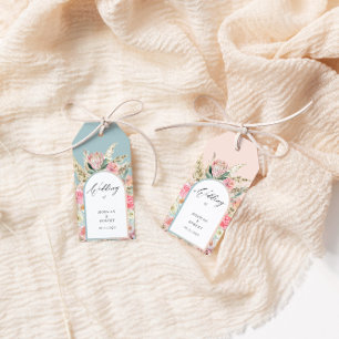 Elegant Bohemian Floral Wedding Monogram Gift Tags