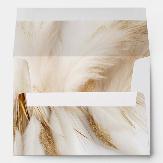 Elegant Bohemian Gold Pampas  Envelope (Back (Bottom))